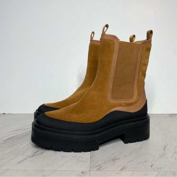 New! Sam Edelman Lulia Brown Suede Lug Sole Chelsea Boot 7 1/2 M - Picture 14 of 14